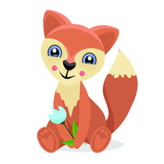 Sweetheart fox. A toy, an animal. Vector illustration.