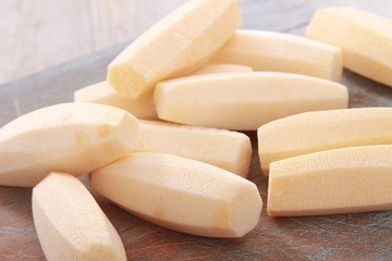 preparing fresh turnip