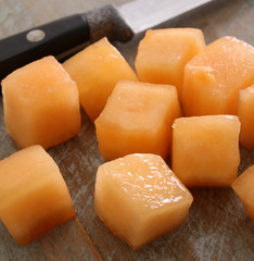 preparing fresh melon