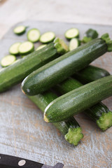 preparing fresh courgettes