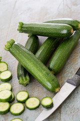 preparing fresh courgettes
