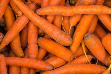 Carrots.  Fresh organic carrots.  Background texture of  carrots