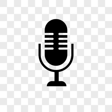 Microphone vector icon on transparent background, Microphone icon