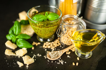 Pesto sauce in a bowl