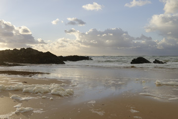 plage et écume
