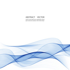 Abstract blue wave background Transparent blue wave on white background.