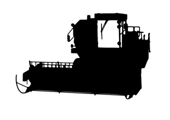 silhouette of combine harvester vector