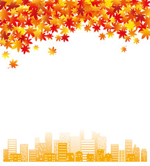 紅葉　街並み　背景