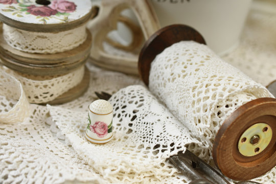 vintage style cotton lace trims and sewing accessories