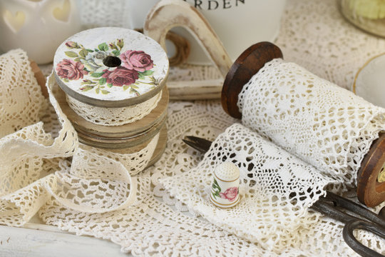 vintage style cotton lace trims and sewing accessories