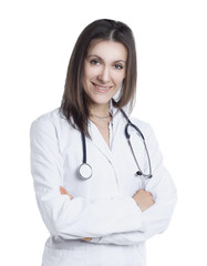 portrait of a physician.isolated on white background