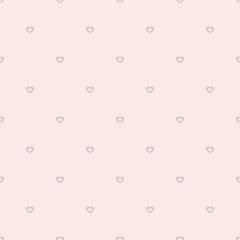 Subtle pink hearts vector pattern. Valentines day texture. Love romantic theme
