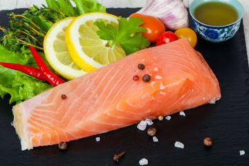 Salted salmon fillet
