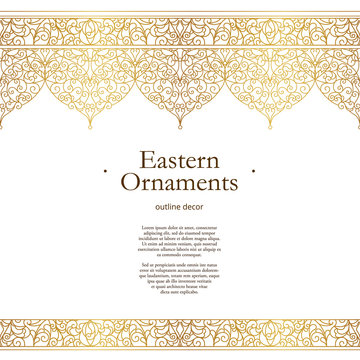Vector vintage seamless border in Eastern style.