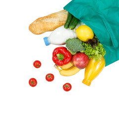 Einkauf Lebensmittel einkaufen Früchte Obst und Gemüse Quadrat Textfreiraum Copyspace freigestellt Freisteller isoliert