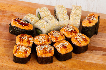 Traditional sushi set