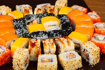 Delicious sushi roll set