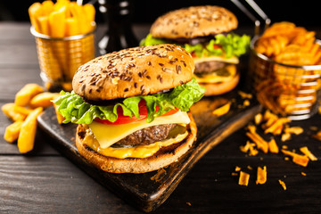 Delicious grilled burgers