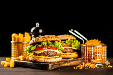 Delicious grilled burgers