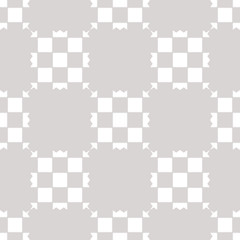 White and gray geometric checkered seamless pattern with squares, repeat tiles