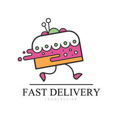 Fast delivery logo design, food service delivery, creative template for corporate identity, restaurant, cafe, confectionery vector Illustration on a white background