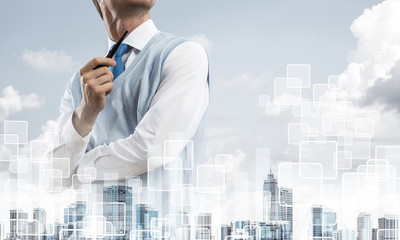 Conceptual image of successful businessman.