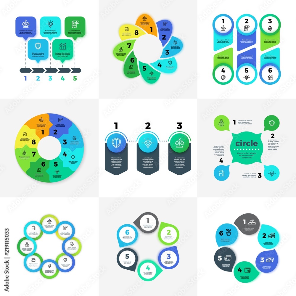 Poster business infographic option charts with marketing icons. workflow layout, diagram, annual report wit