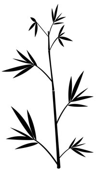 Bamboo silhouettes wall sticker black