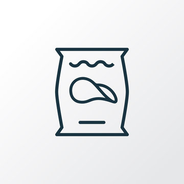Potato chips icon line symbol. Premium quality isolated crisp element in trendy style.