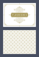 Vintage ornament greeting card vector template.