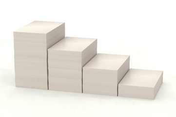 Fototapeta premium Paper stack 3d illustration. Paperwork. Office routine.