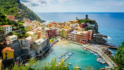 Foto op Canvas Panorama of Vernazza and suspended garden,Cinque Terre National Park,Liguria,Italy,Europe © Rik