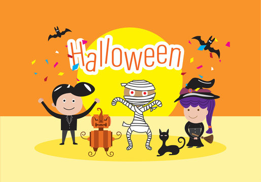 Halloween day celebration concept,vector illustration design.