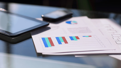 close - up of financial schedule on the desktop