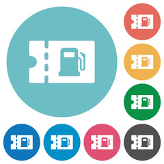 Fueling discount coupon flat round icons