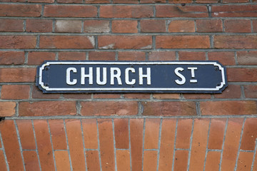 Obraz premium Church Street Sign