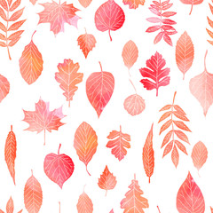 Seamless pattern with autumn leaves