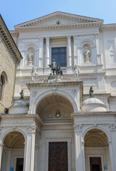 Fototapeta na wymiar Facade of the Cathedral in Bergamo, Italy