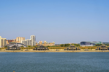 Fototapeta premium Kazan, Russia - August, 20, 2018: embankment of Kazanka river in Kazan, Russia