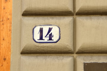 14 numero civico di casa antica, quattordici concetto