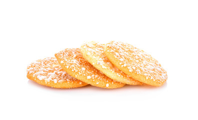 Japanese fragrant rice cake on white background