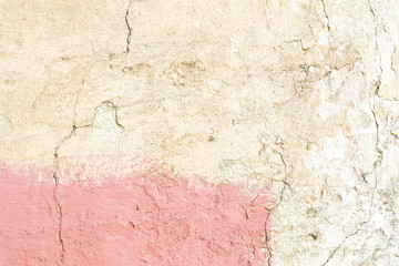 old wall of white and pink color