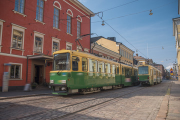 Fototapeta na wymiar the ancient streets of Helsink