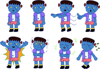 Halloween monster of Frankenstein set