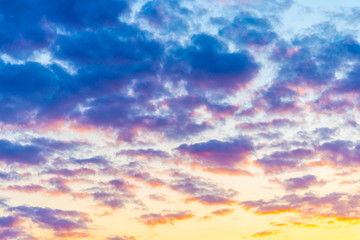 Naklejka na ściany i meble Sunset sky with clouds