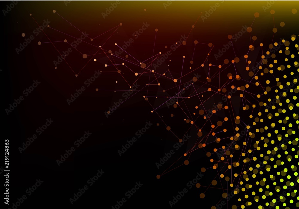 Aufkleber big data visualization. chaos and order. data threads. machine learning. vector illustration.