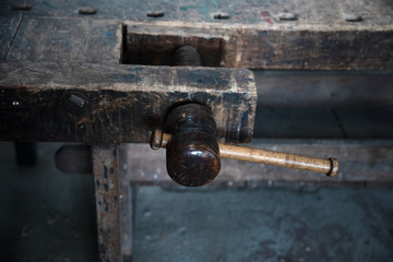 Spannvorrichtung einer historischen Werkbank