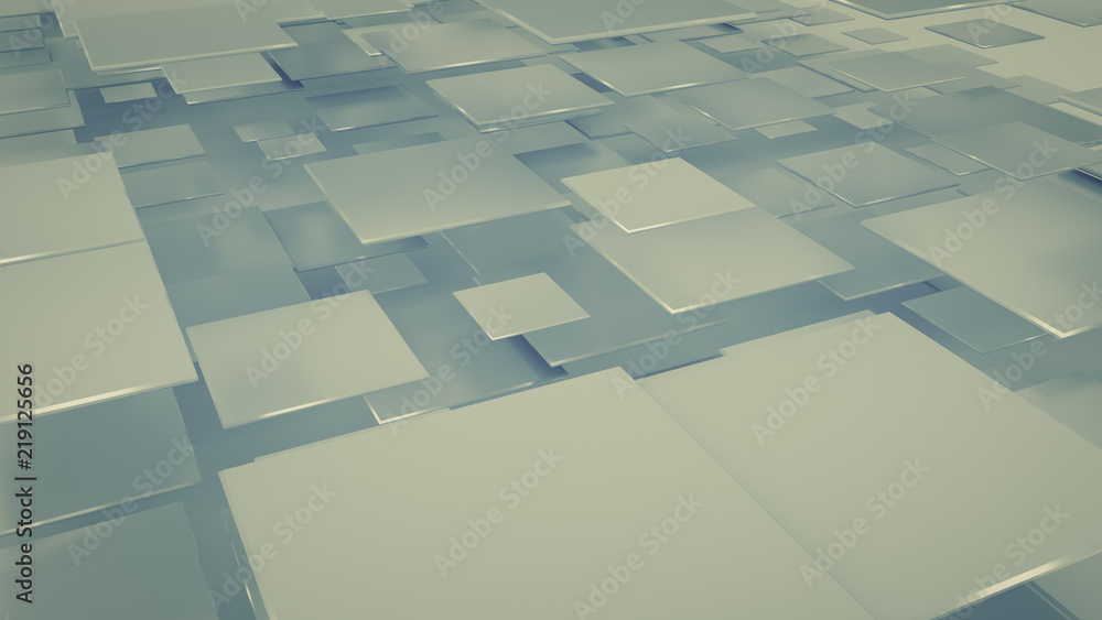 Poster layered squares abstract 3d rendering