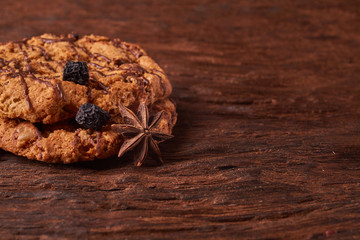 Obraz na płótnie Canvas cookies and spices. Healthy morning breakfast concept. Minimalist. selective focus
