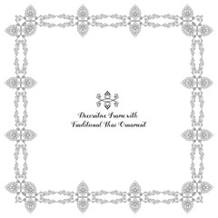 Set of frames with decorative elements of traditional Thai ornam